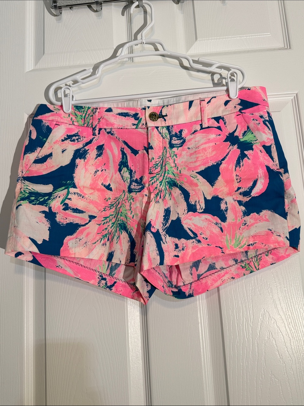 Lilly Pulitzer Callahan Floral Print Shorts in Pink and Teal